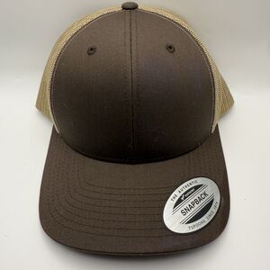 Yupoong 6606 Classic Trucker Hat Snapback Cap Brown NEW
